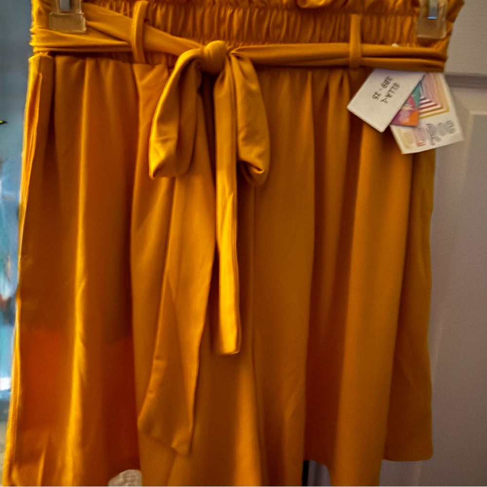 LuLaRoe Mustard Yellow A-Line Tie-Waist Shorts